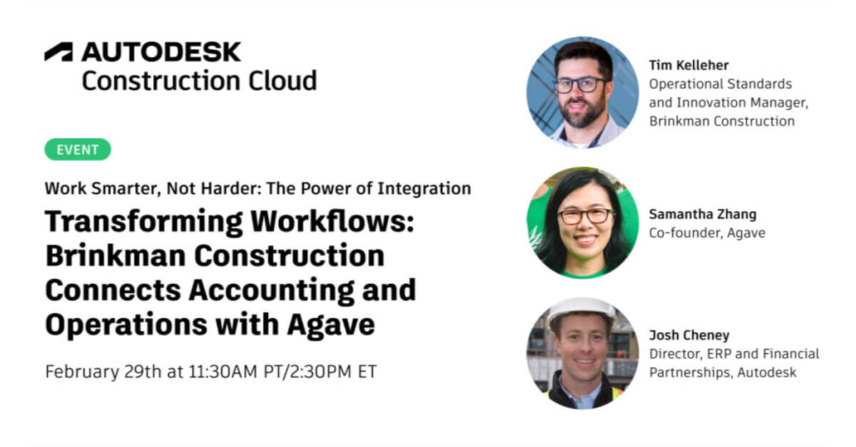 Transforming Workflows: Brinkman Construction Connects Accounting & Operations with Agave